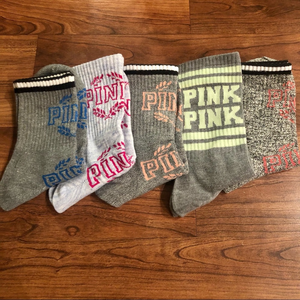 Bundle of 5 Pairs PINK VS Victoria's Secret Socks - Picture 3 of 3